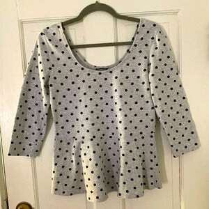 Express Polka Dot Peplum Top